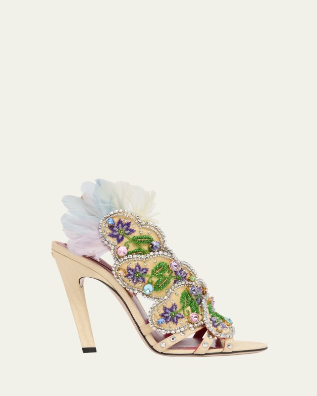 Dans Le Foyer Embellished Slingback Sandals